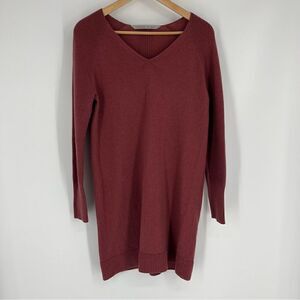 Athleta Sweater Dress Size XS Womens Pink Long Sleeve Cloud Wool Cashmere V Neck